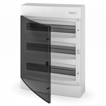 Sicherungskasten Aufputz IP40 3-Reihig 54-Module (Transparente Tür)
